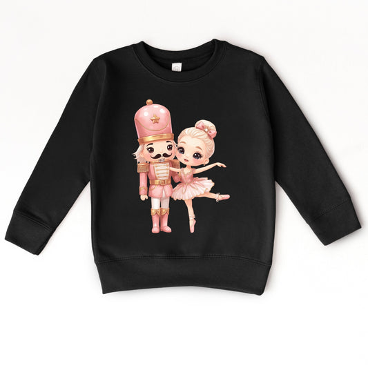 Pink Nutcracker Ballerina - Toddler Graphic Sweatshirt and Youth Graphic Sweatshirt