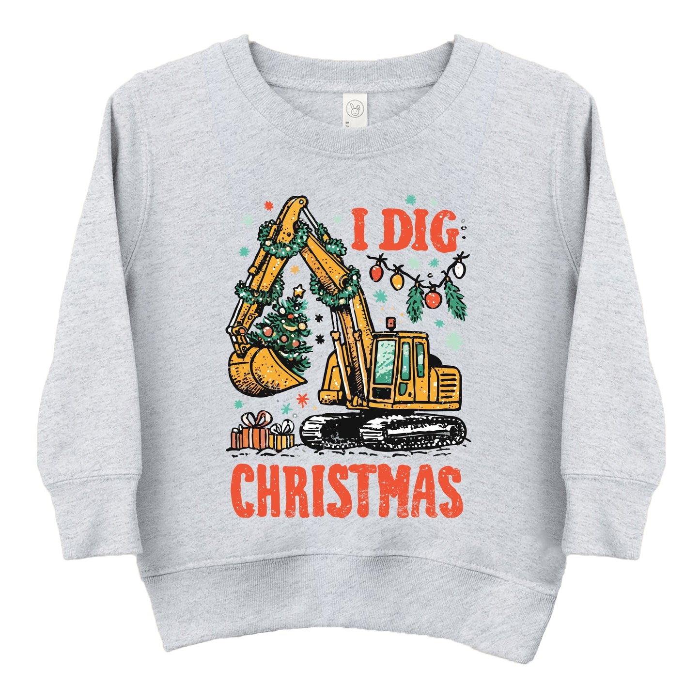 I Dig Christmas Excavator - Toddler Graphic Sweatshirt and Youth Graphic Sweatshirt