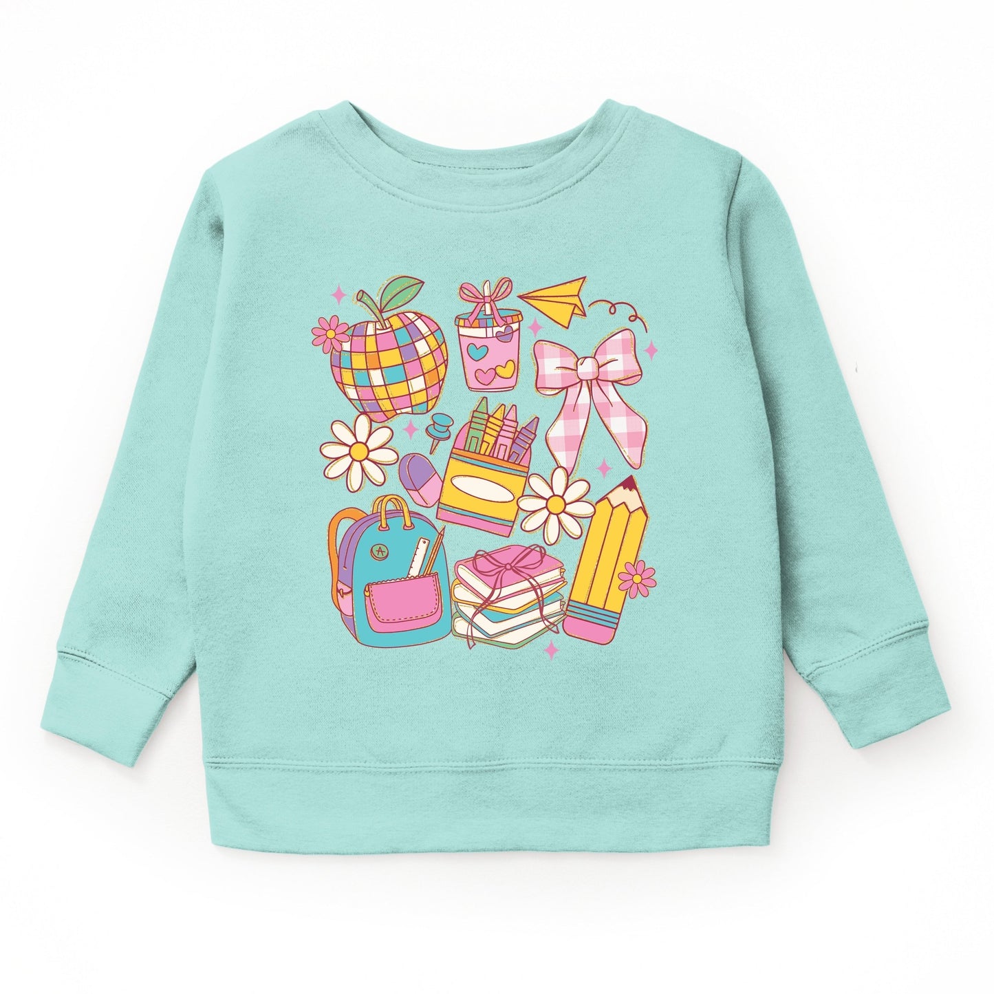 School Supplies Coquette - Kids Toddler Sweatshirt and Kids Youth Sweatshirt