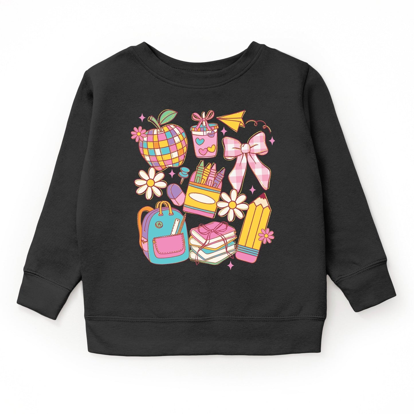 School Supplies Coquette - Kids Toddler Sweatshirt and Kids Youth Sweatshirt