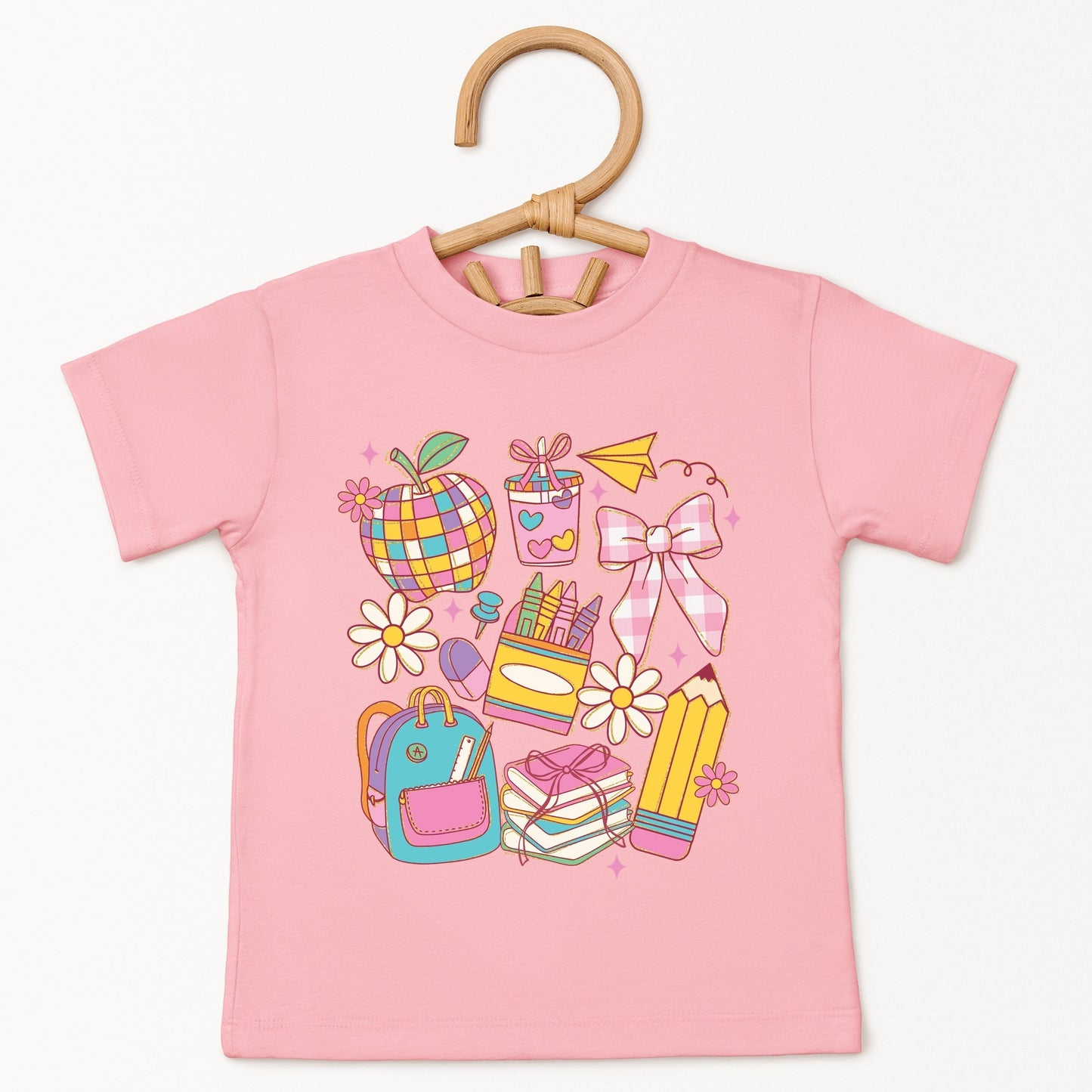 School Supplies Coquette - Kids Youth Short Sleeve Tee and Toddler Short Sleeve Tee