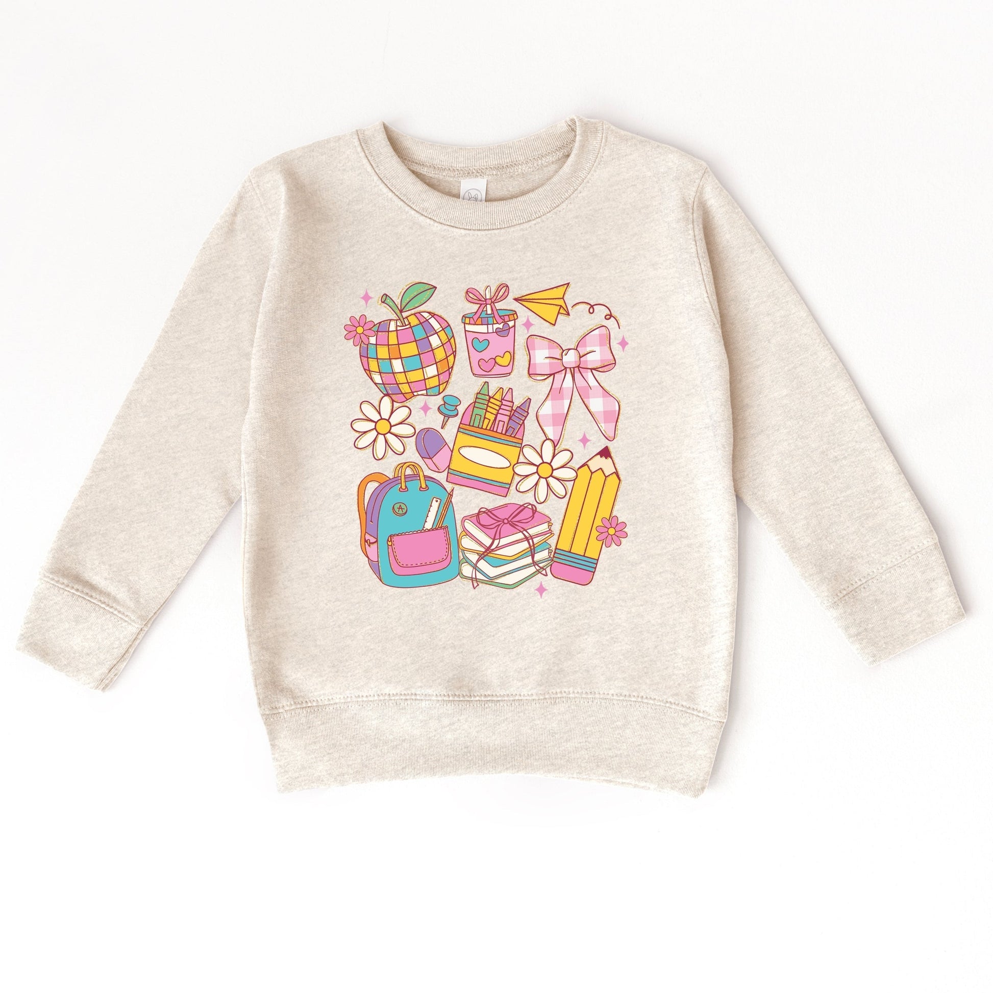 School Supplies Coquette - Kids Toddler Sweatshirt and Kids Youth Sweatshirt