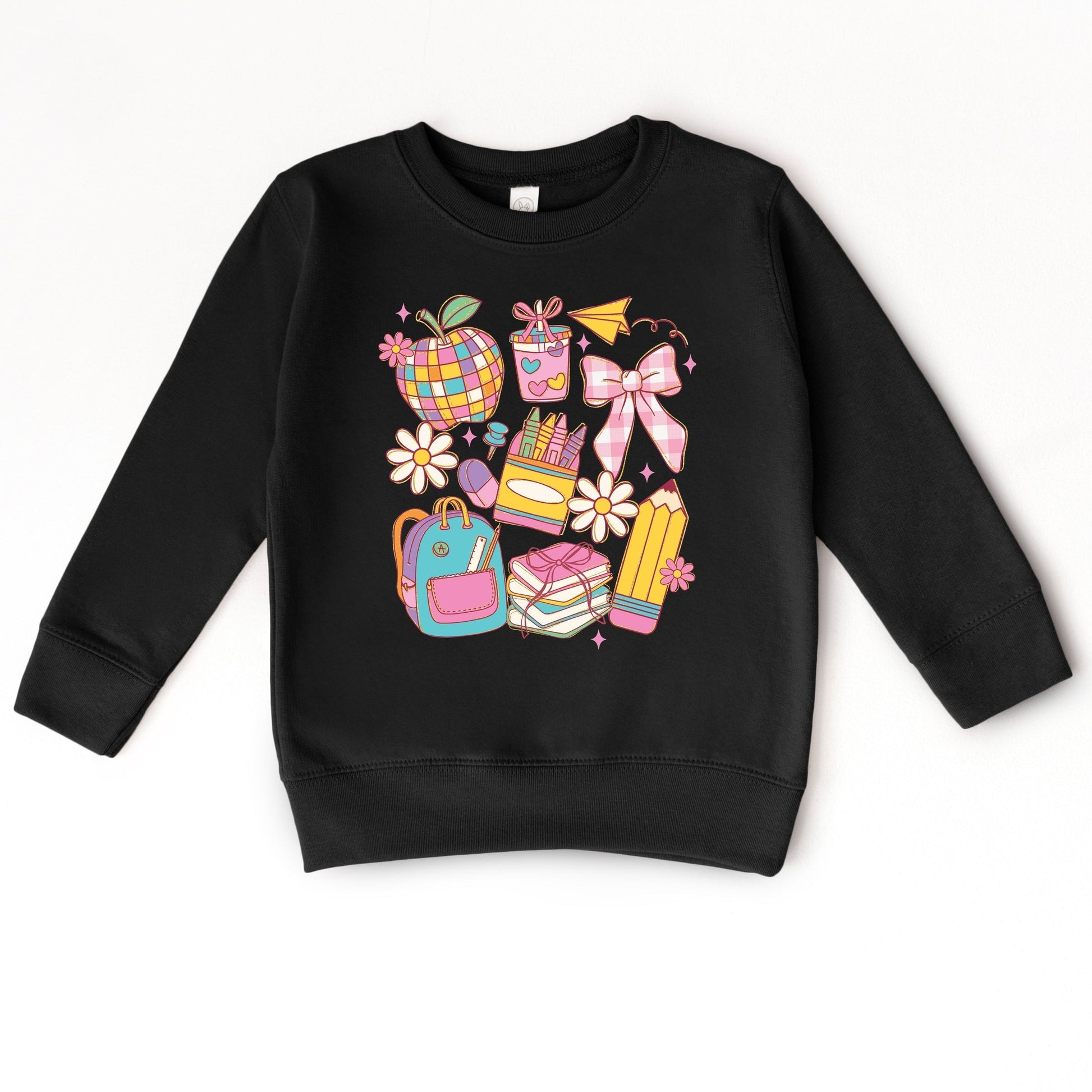 School Supplies Coquette - Kids Toddler Sweatshirt and Kids Youth Sweatshirt