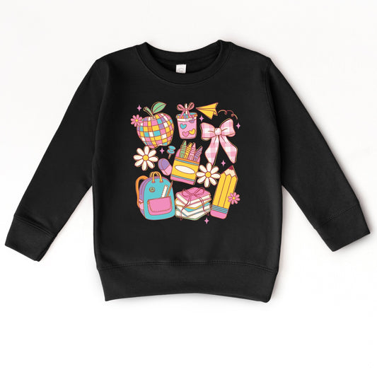School Supplies Coquette - Kids Toddler Sweatshirt and Kids Youth Sweatshirt