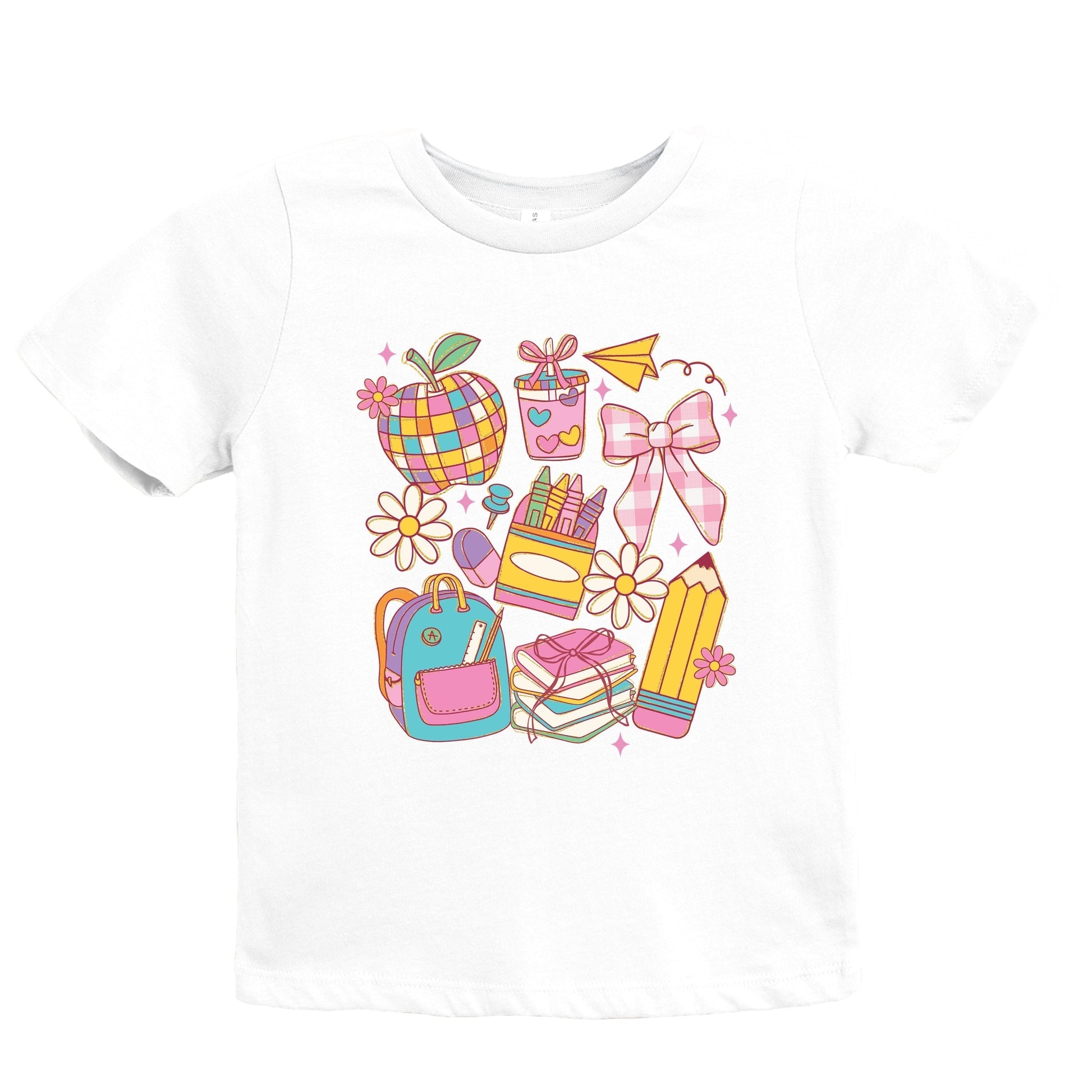 School Supplies Coquette - Kids Youth Short Sleeve Tee and Toddler Short Sleeve Tee
