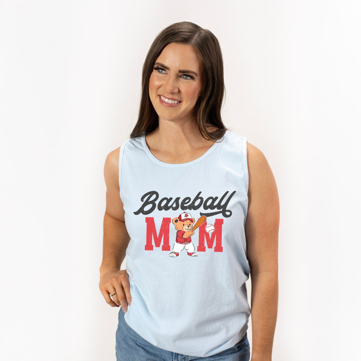 Baseball Mom Teddy Bear | Garment Dyed Tank