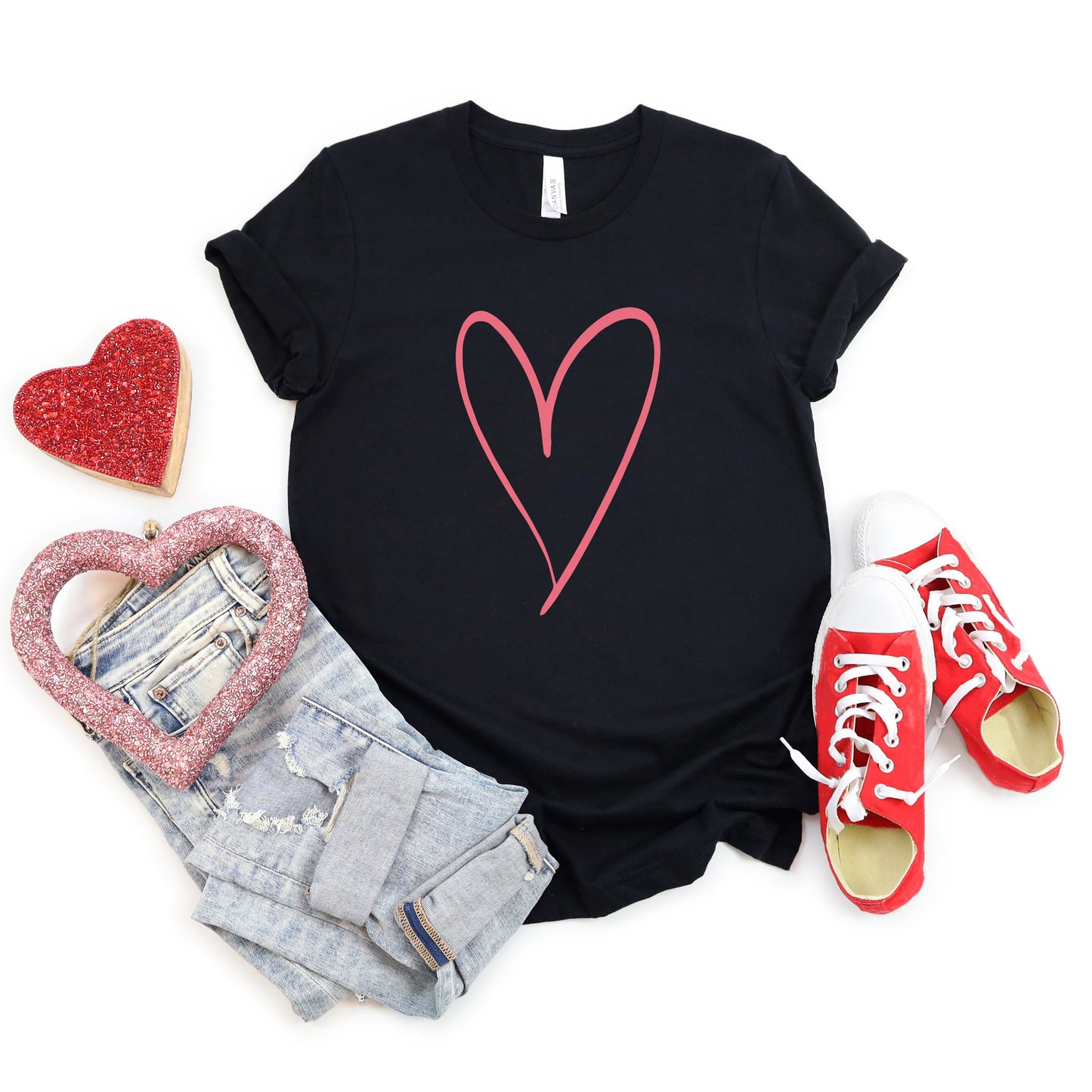 Hand Drawn Heart | Short Sleeve Graphic Tee