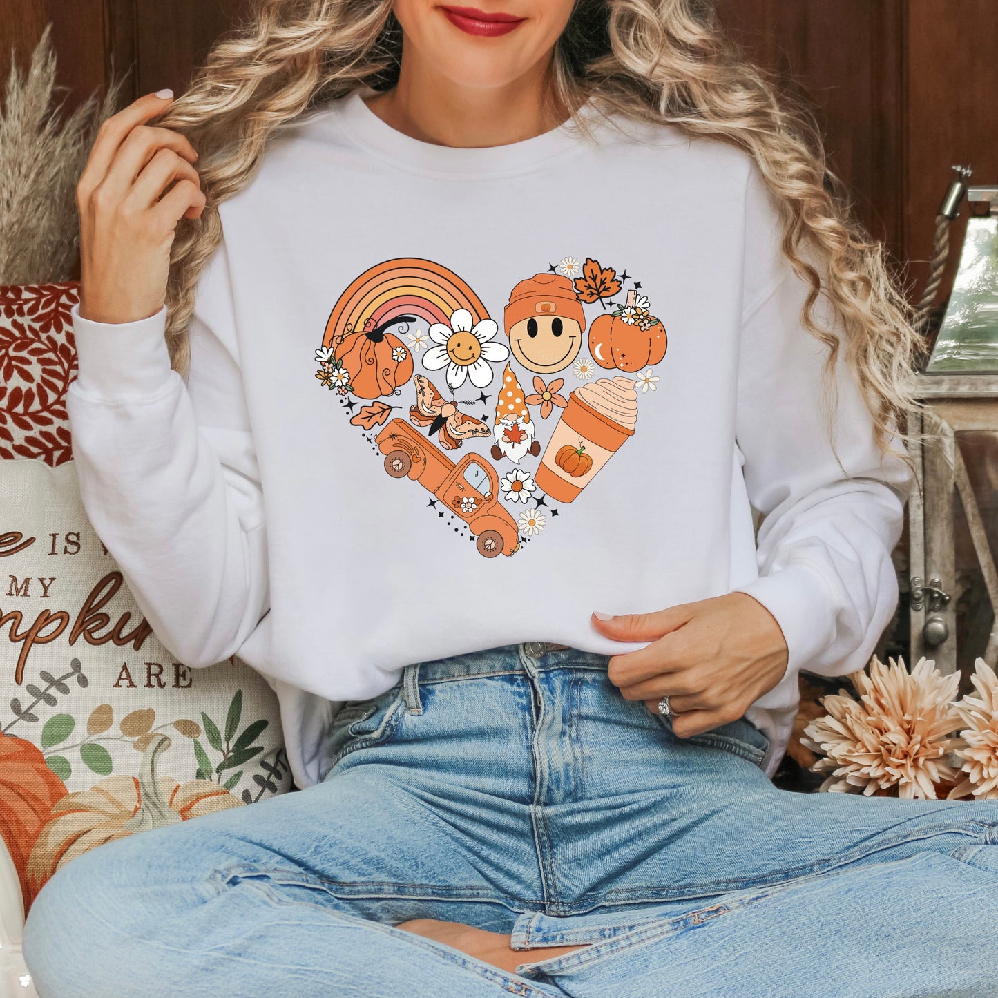 Fall Collage Heart | Garment Dyed Sweatshirt