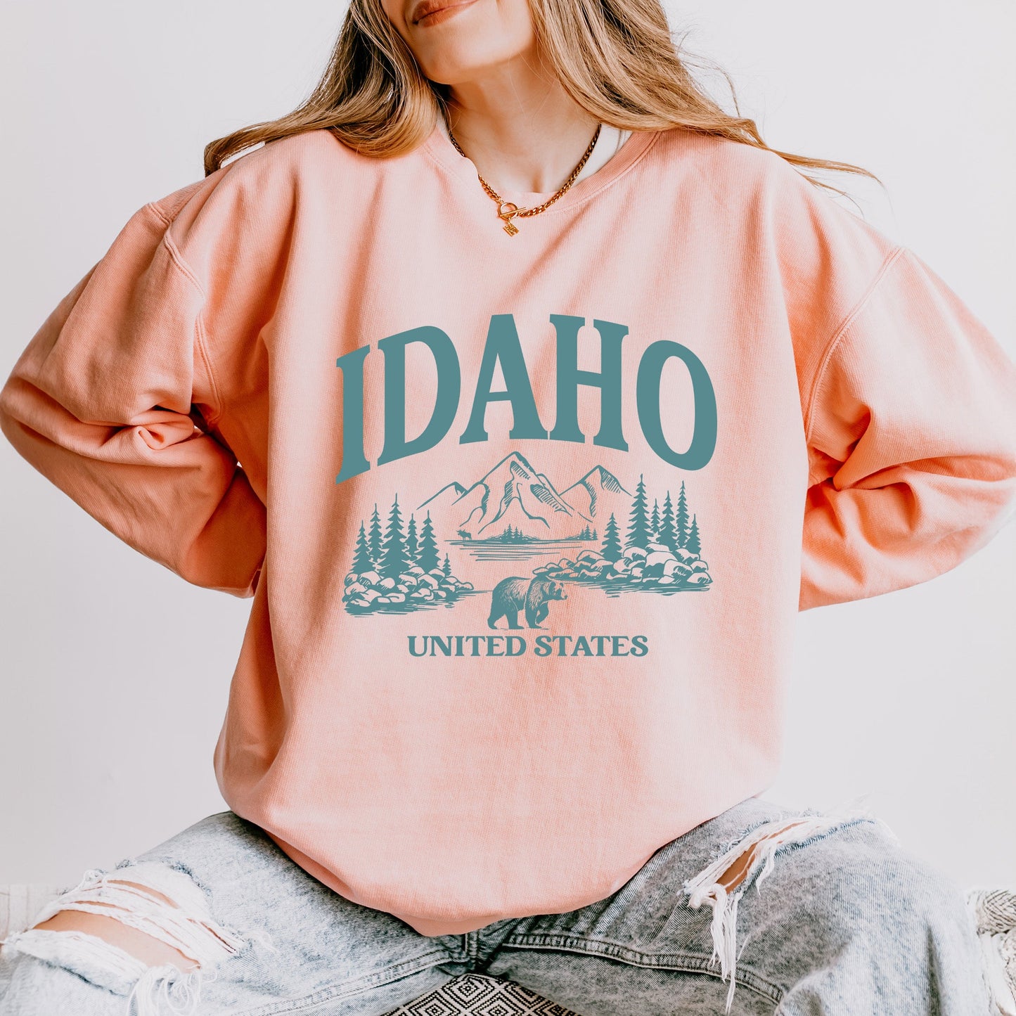 Idaho Forest Scene | Lightweight Garment Dyed Sweatshirt