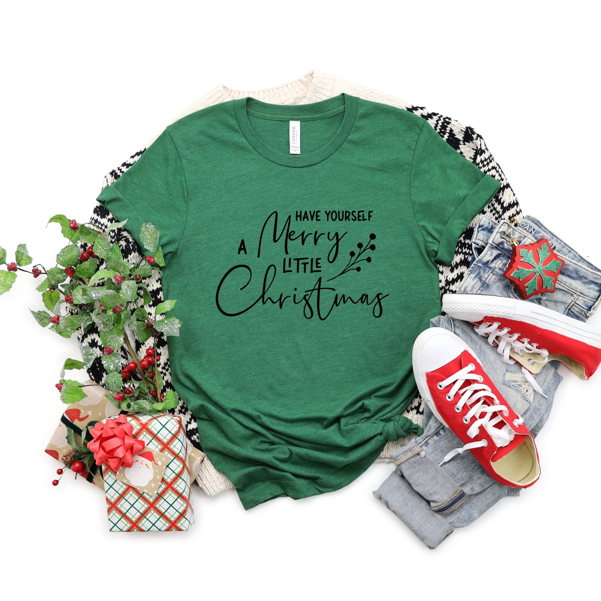 Have Yourself A Merry Little Christmas Berries - Womens Short Sleeve Tee