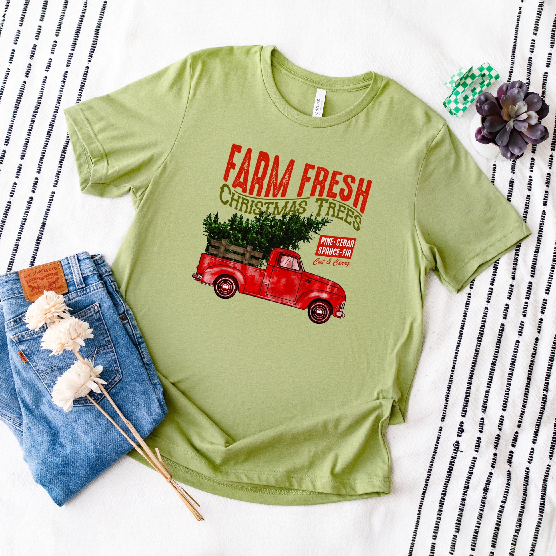 Farm Fresh Christmas Trees Truck - Womens Short Sleeve Tee