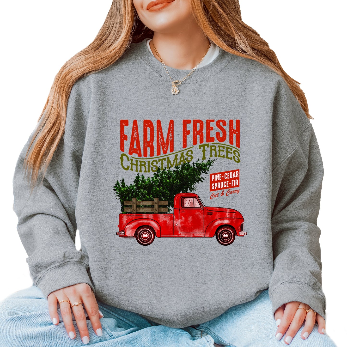 Farm Fresh Christmas Trees Truck - Women's Sweatshirt