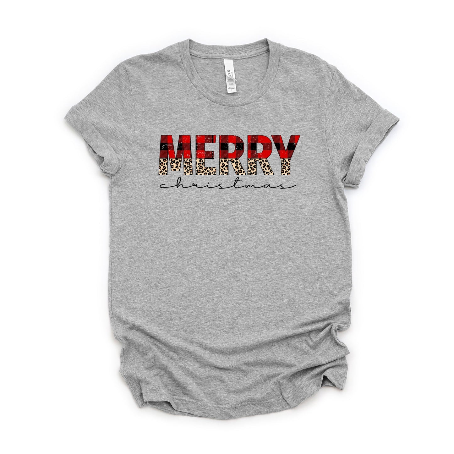Buffalo Plaid Merry Christmas - Women's Short Sleeve Graphic T-Shirt