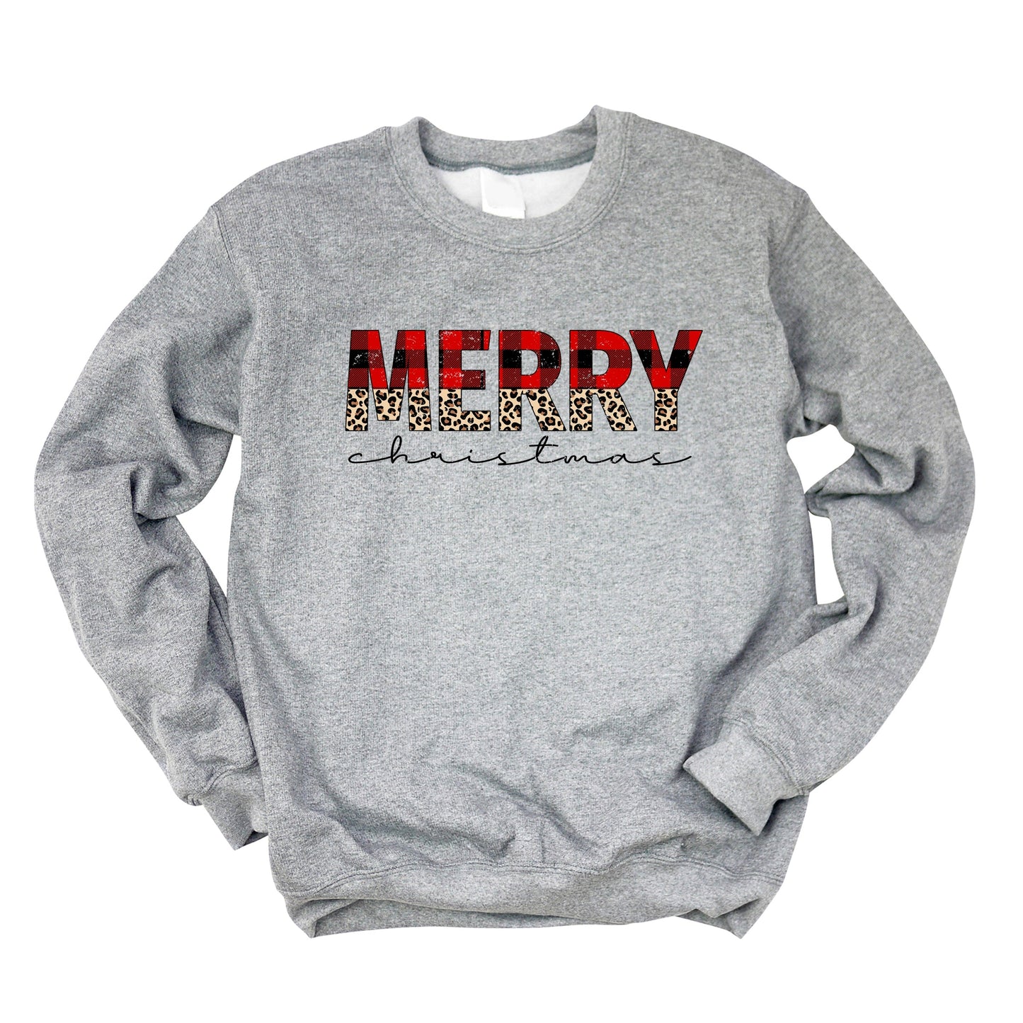 Buffalo Plaid Merry Christmas - Women's Graphic Sweatshirt