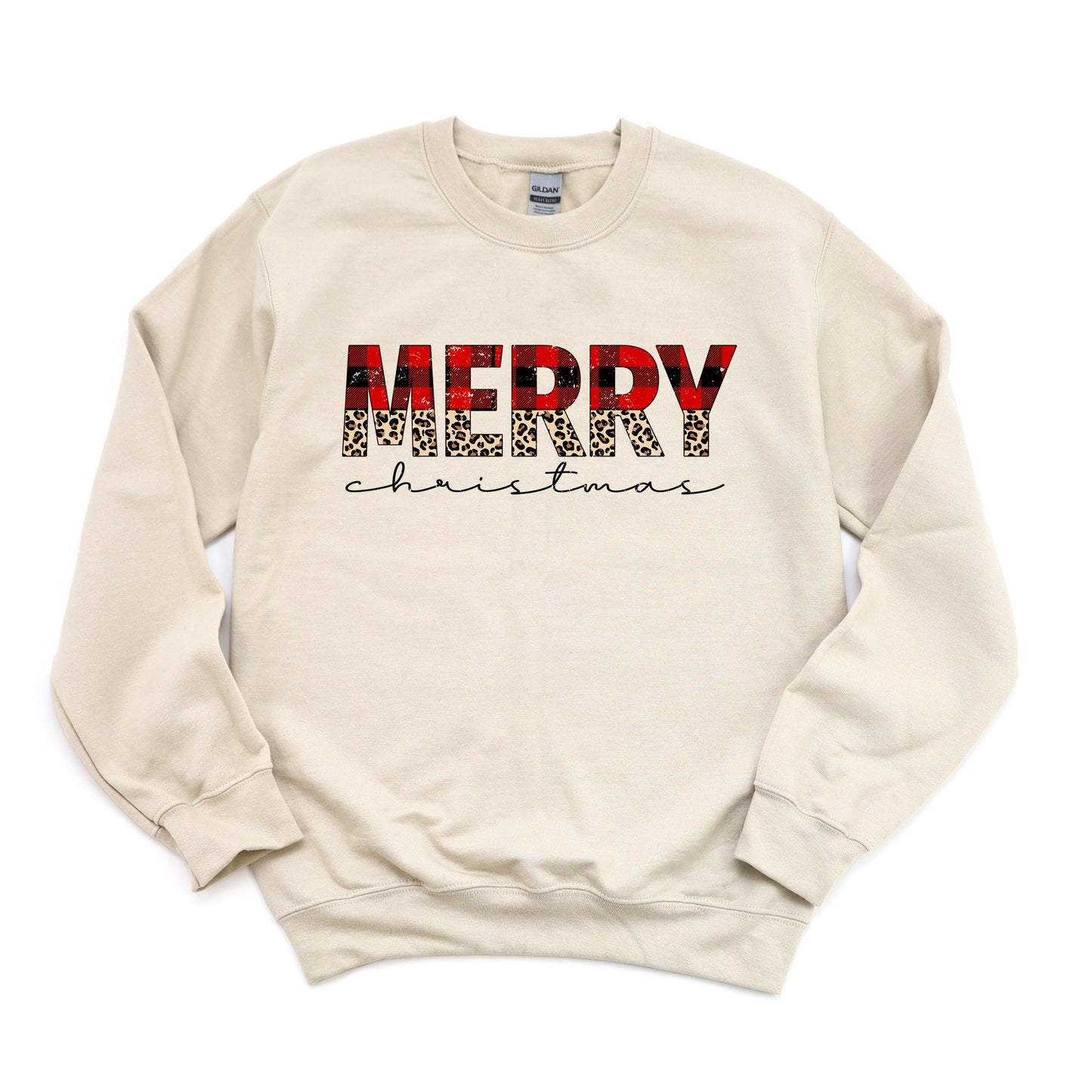 Buffalo Plaid Merry Christmas - Women's Graphic Sweatshirt