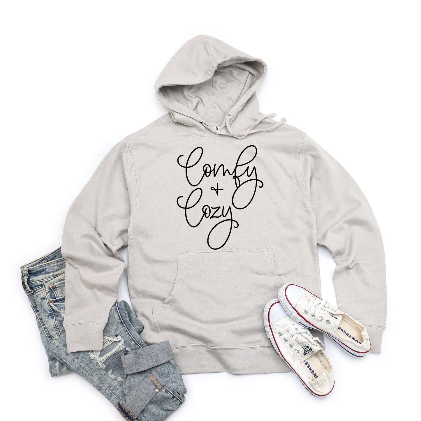 Comfy And Cozy Cursive | Hoodie