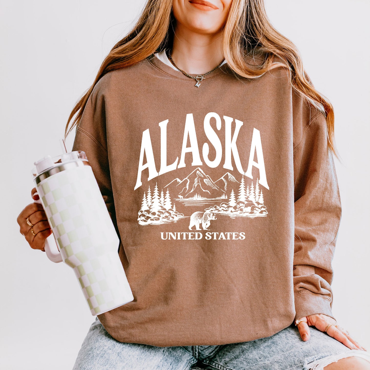 Alaska Forest Scene | Lightweight Garment Dyed Sweatshirt