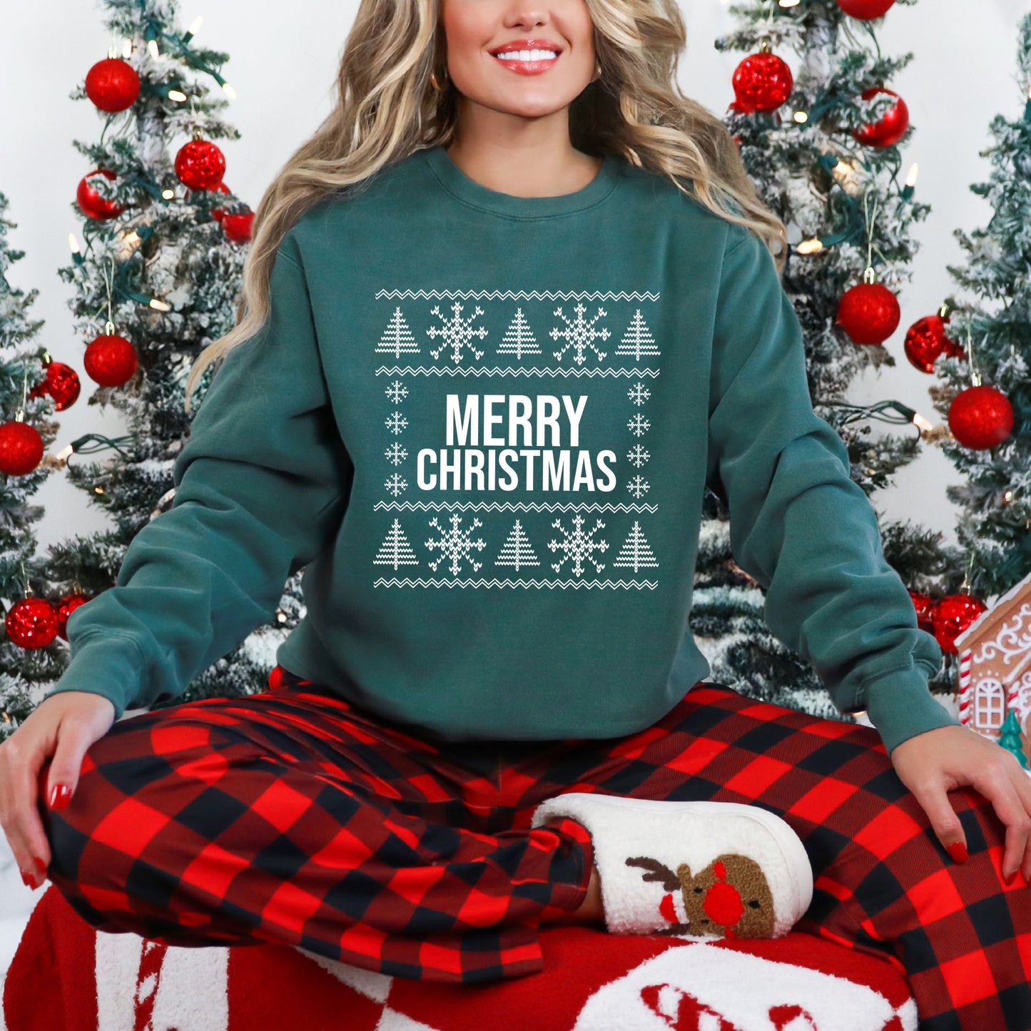 Merry Christmas Sweater | Garment Dyed Sweatshirt