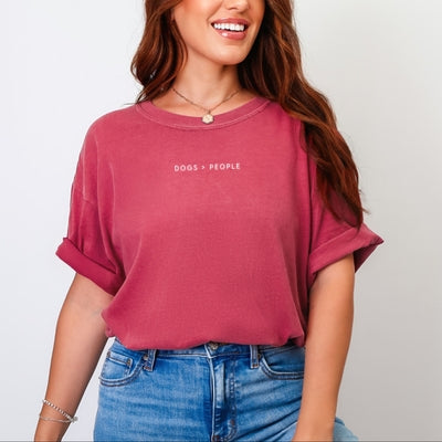 Dogs Are Greater Than People - Women's Garment Dyed Graphic T-Shirt