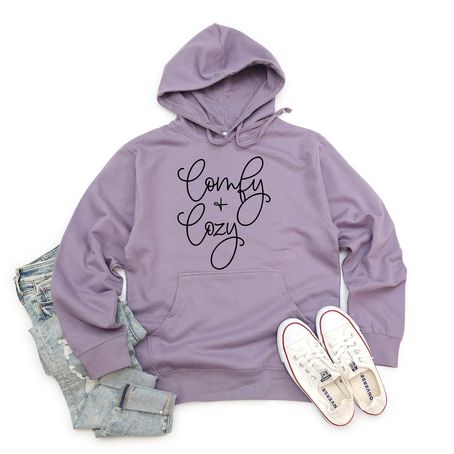 Comfy And Cozy Cursive | Hoodie