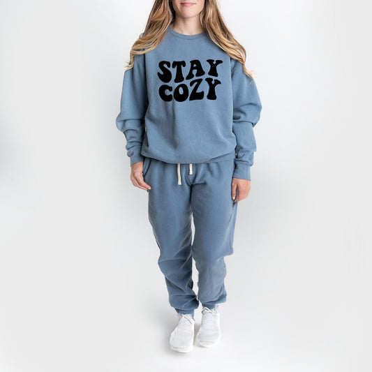 Stay Cozy | Lightweight Garment Dyed Sweatshirt Set