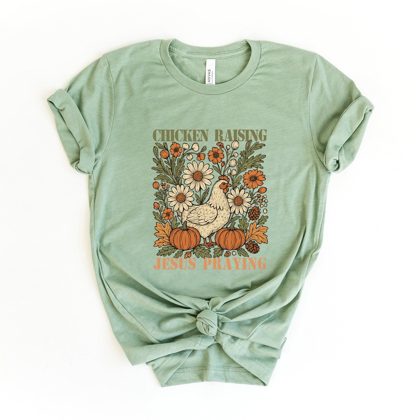 Chicken Raising Jesus Praying - Women's Short Sleeve Graphic T-Shirt