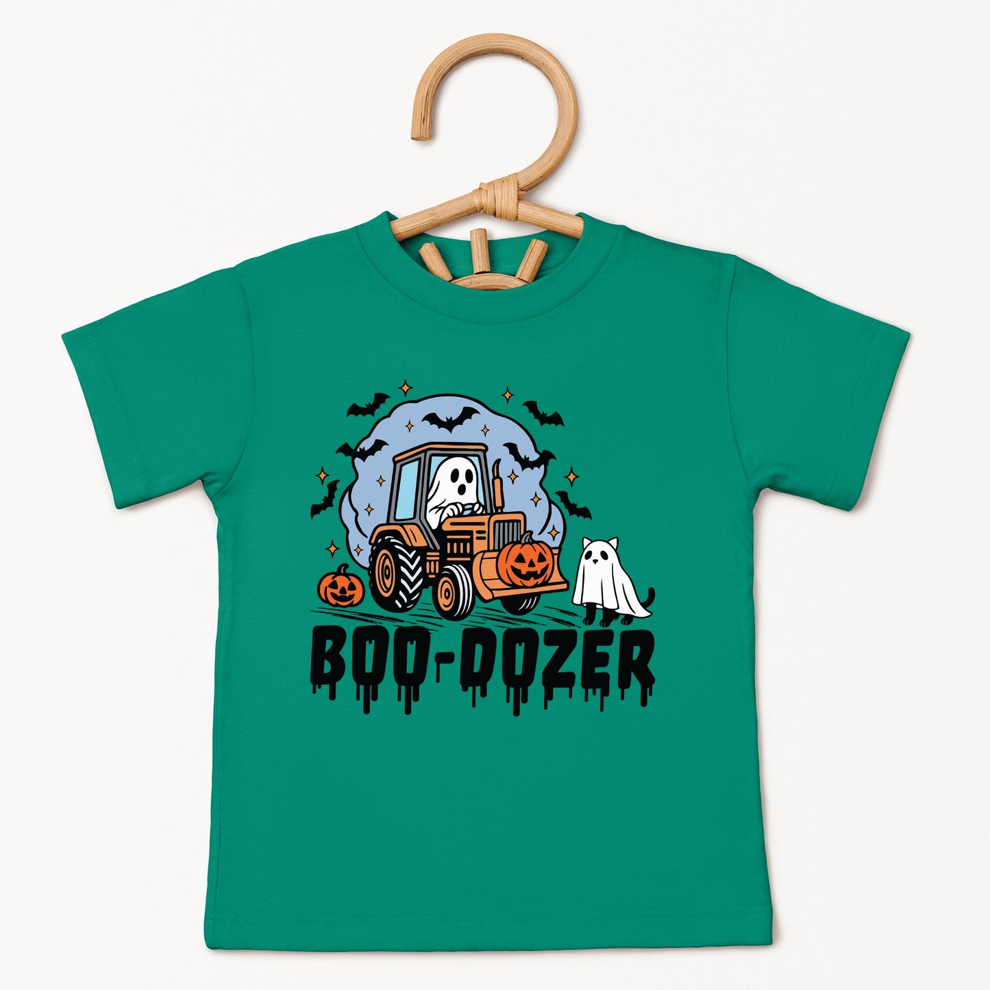Boo-Dozer Ghost - Youth Short Sleeve Graphic T-Shirt and Toddler Short Sleeve Graphic T-Shirt