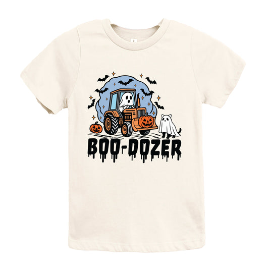 Boo-Dozer Ghost - Youth Short Sleeve Graphic T-Shirt and Toddler Short Sleeve Graphic T-Shirt