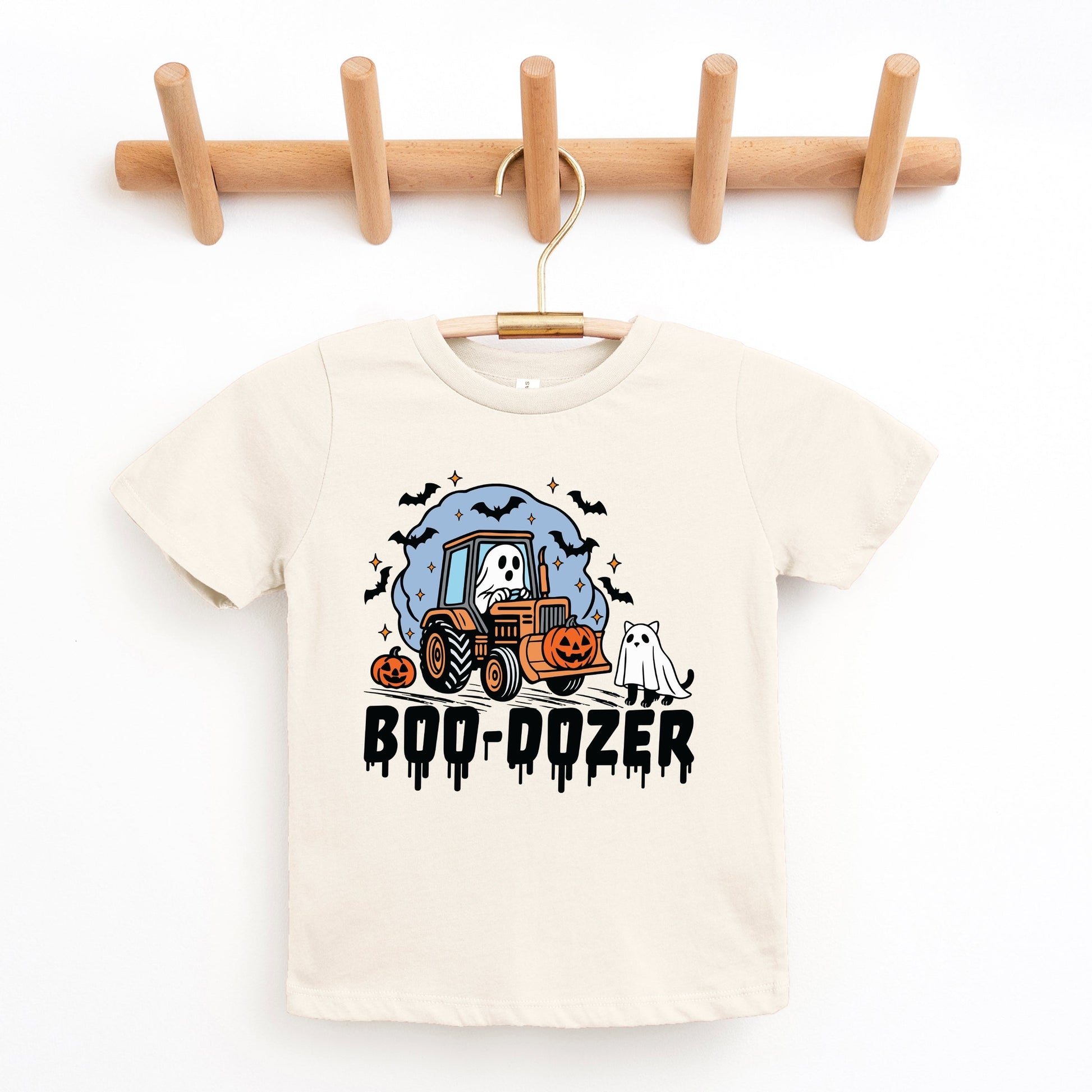 Boo-Dozer Ghost - Youth Short Sleeve Graphic T-Shirt and Toddler Short Sleeve Graphic T-Shirt