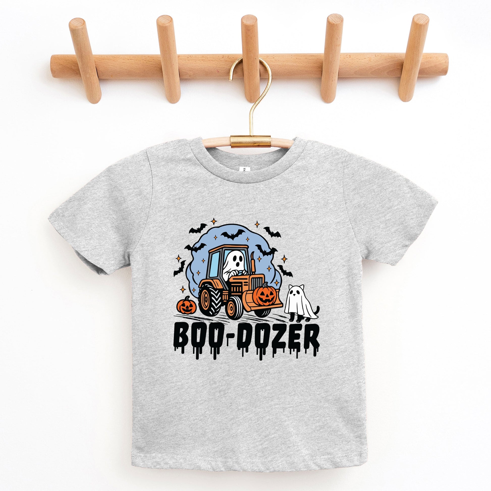 Boo-Dozer Ghost - Youth Short Sleeve Graphic T-Shirt and Toddler Short Sleeve Graphic T-Shirt