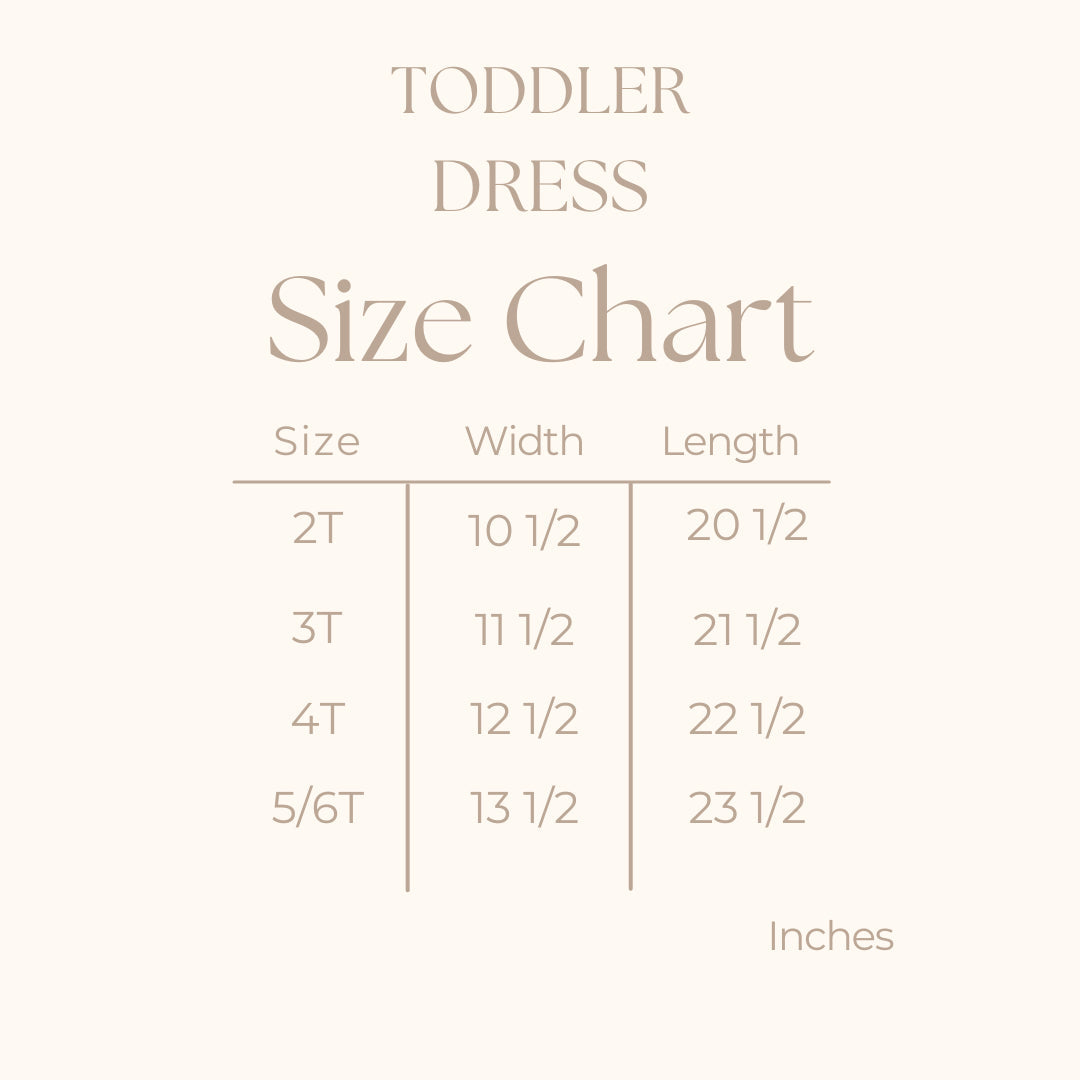 Toddler Graphic Dress - size guide