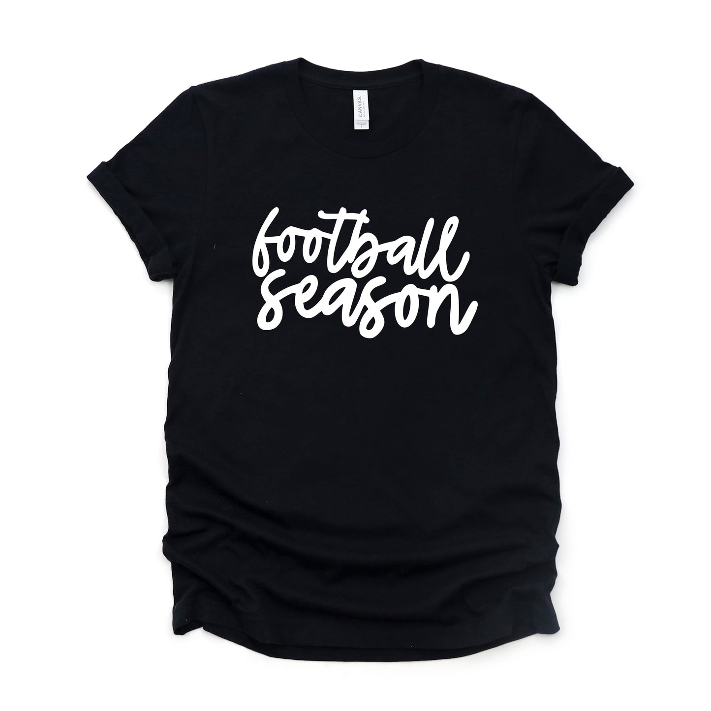 Football Season Cursive - Womens Short Sleeve Tee