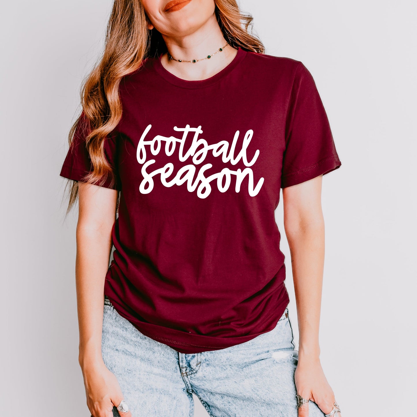 Football Season Cursive - Women's Short Sleeve Tee