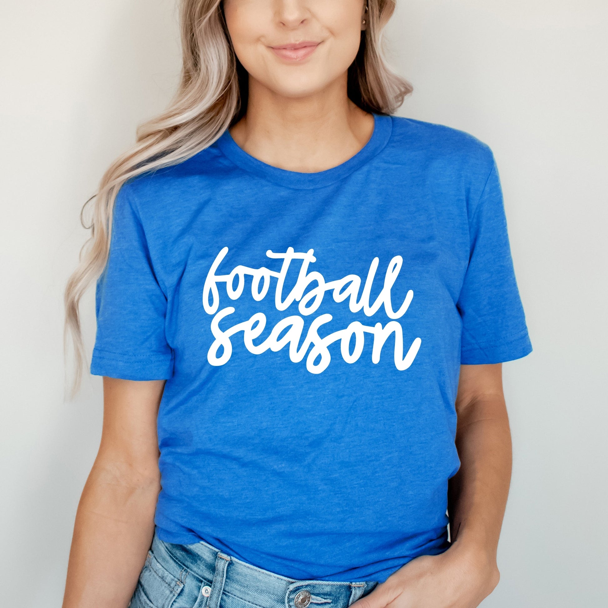 Football Season Cursive - Womens Short Sleeve Tee