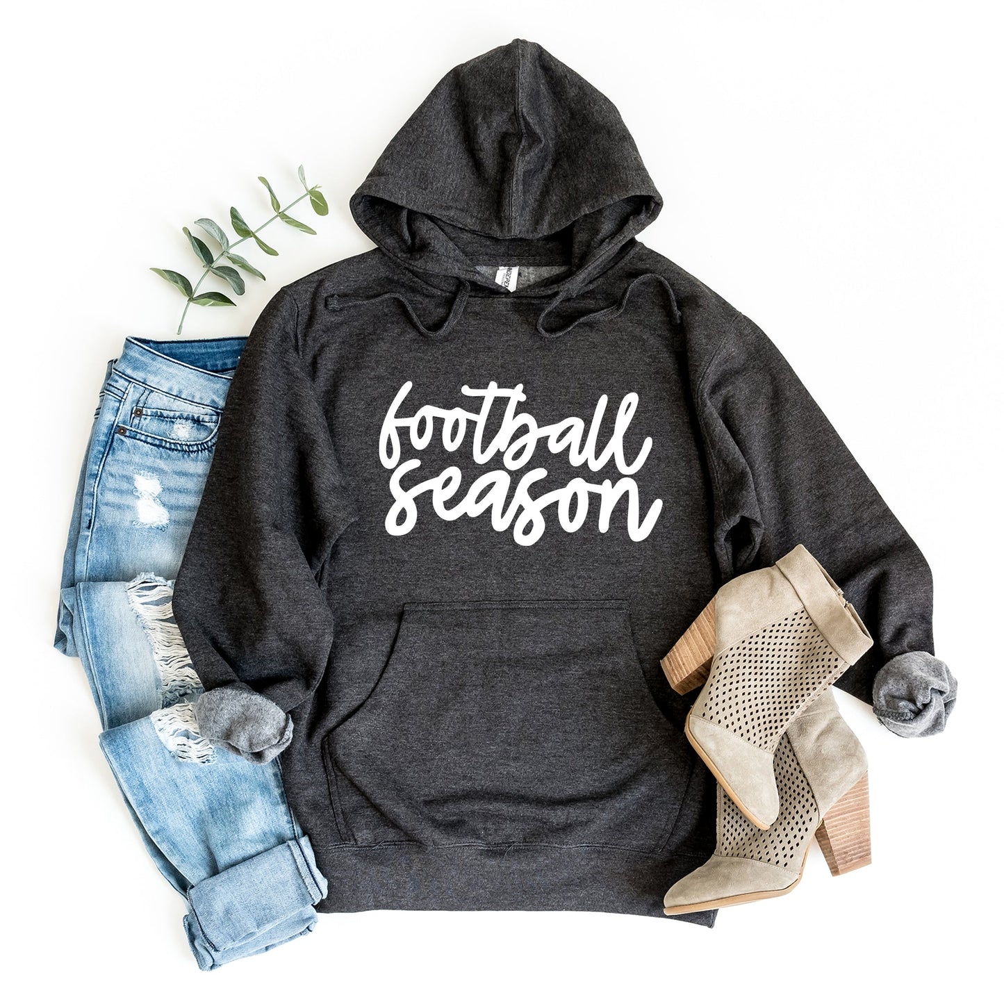 Football Season Cursive - Womens Hoodie
