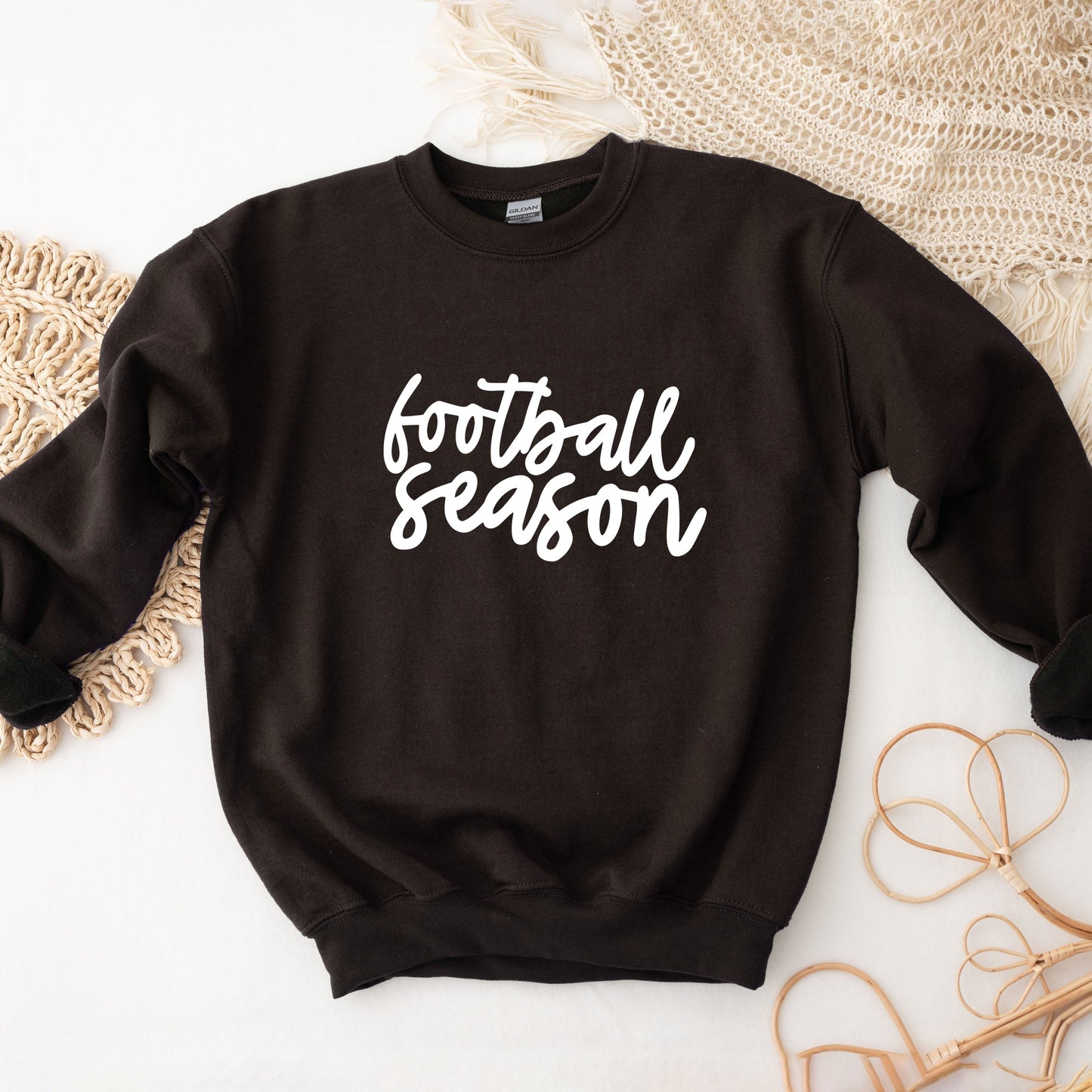 Football Season Cursive -  Womens Sweatshirt