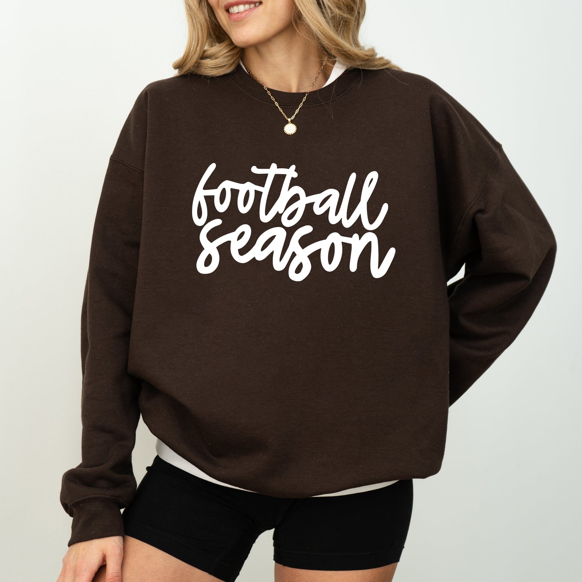 Football Season Cursive -  Womens Sweatshirt