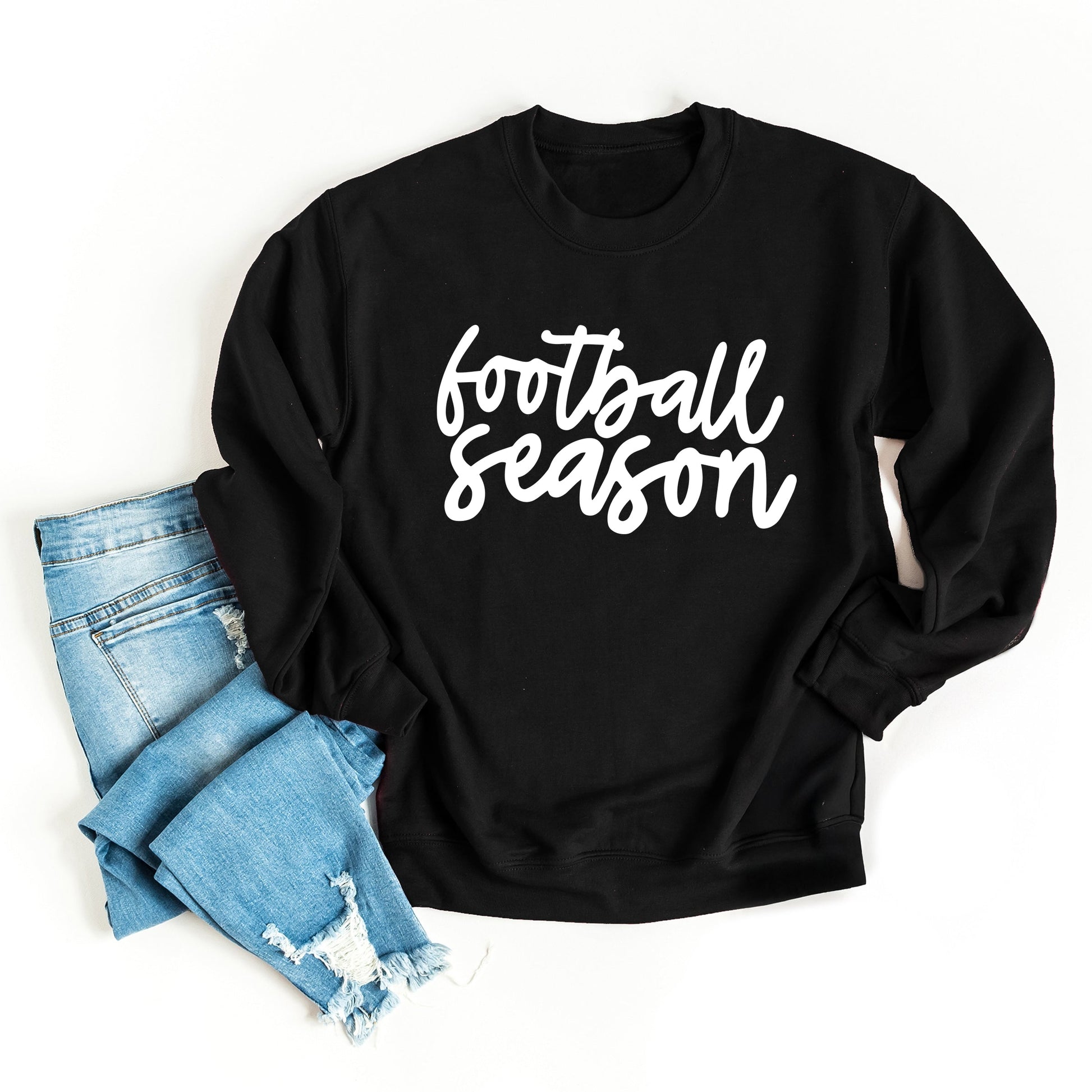 Football Season Cursive -  Womens Sweatshirt