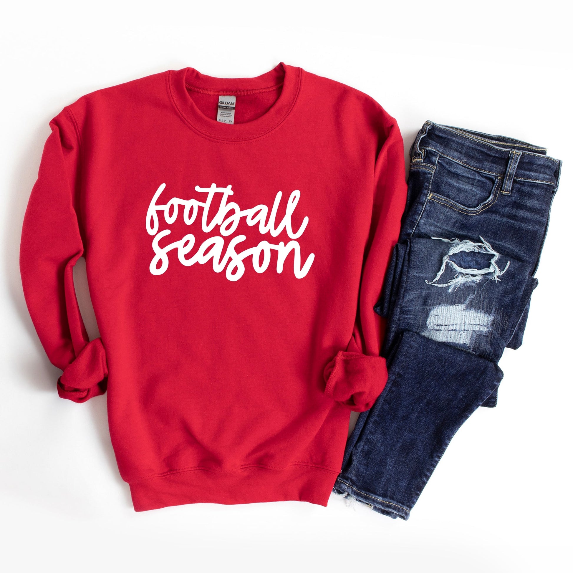Football Season Cursive -  Womens Sweatshirt