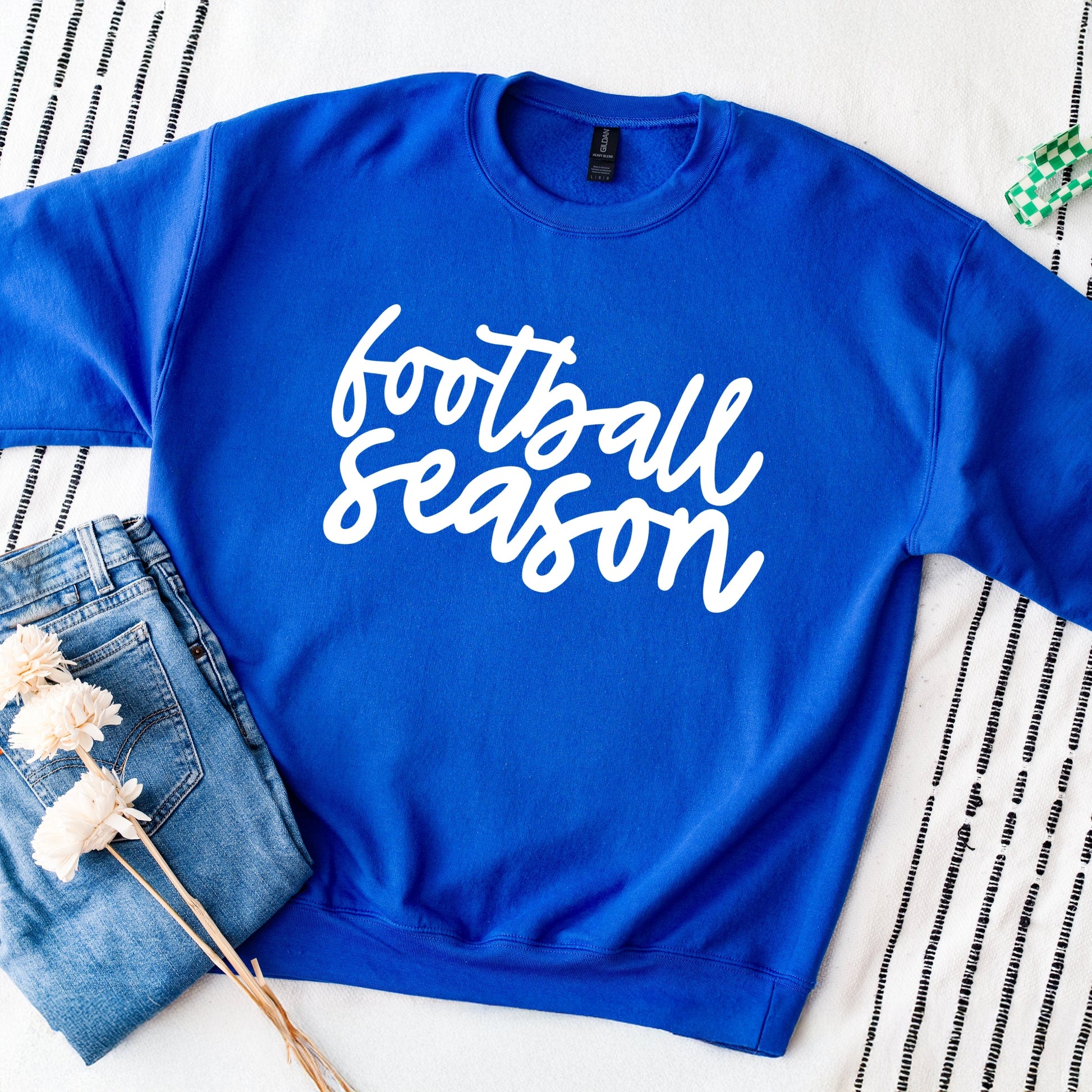 Football Season Cursive -  Womens Sweatshirt