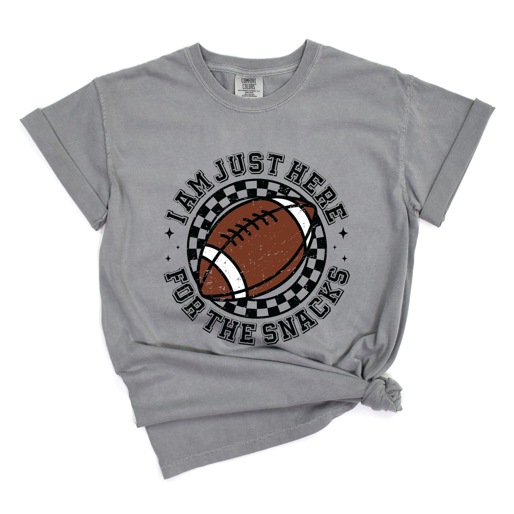 I Am Just Here For The Snacks - Women's Garment Dyed Graphic T-Shirt