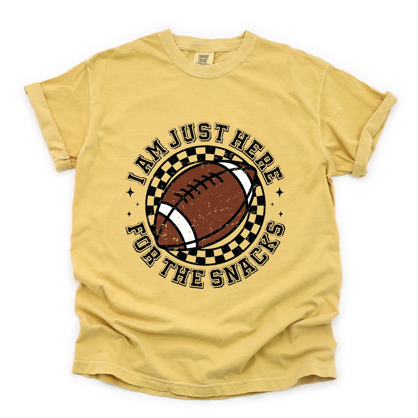 I Am Just Here For The Snacks - Women's Garment Dyed Graphic T-Shirt