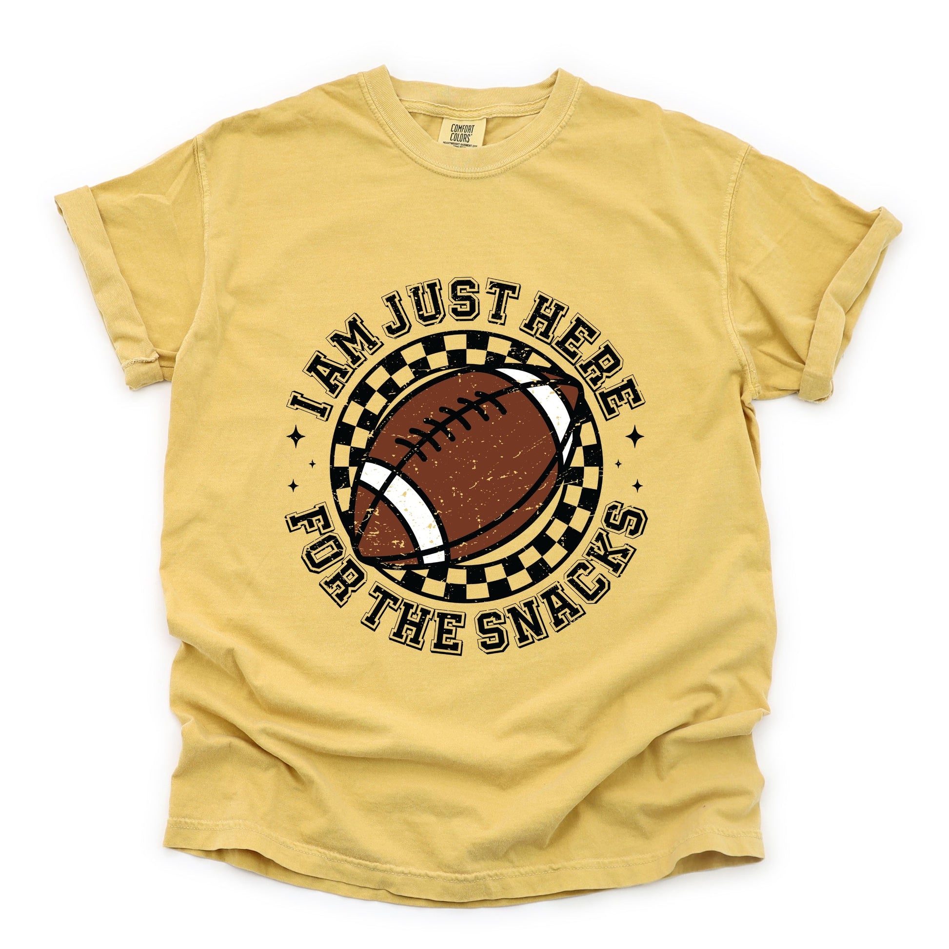 I Am Just Here For The Snacks - Women's Garment Dyed Graphic T-Shirt