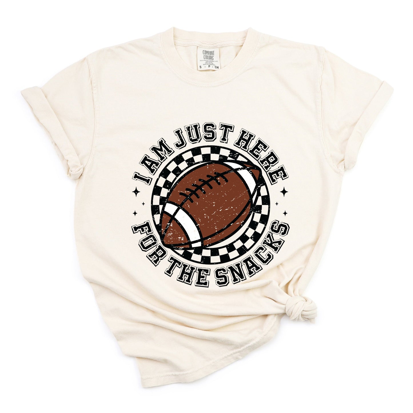 I Am Just Here For The Snacks - Women's Garment Dyed Graphic T-Shirt