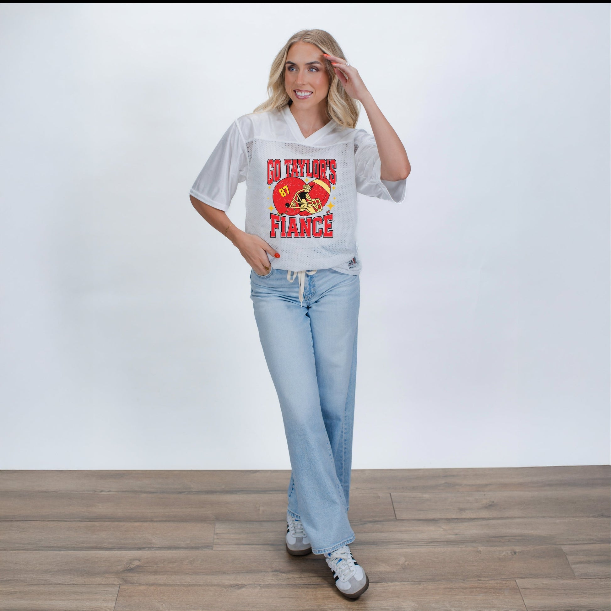 Go Taylor's Fiance Sparkle - Football Jersey
