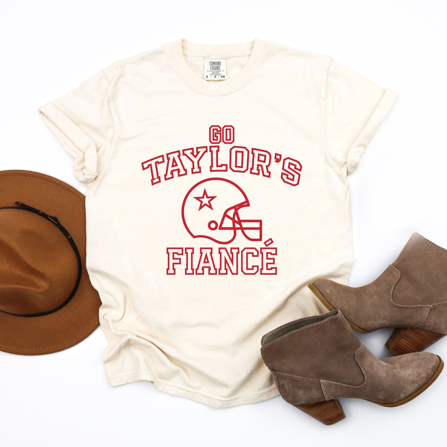 Go Taylor's Fiance Varsity - Womens Garment Dyed Tee