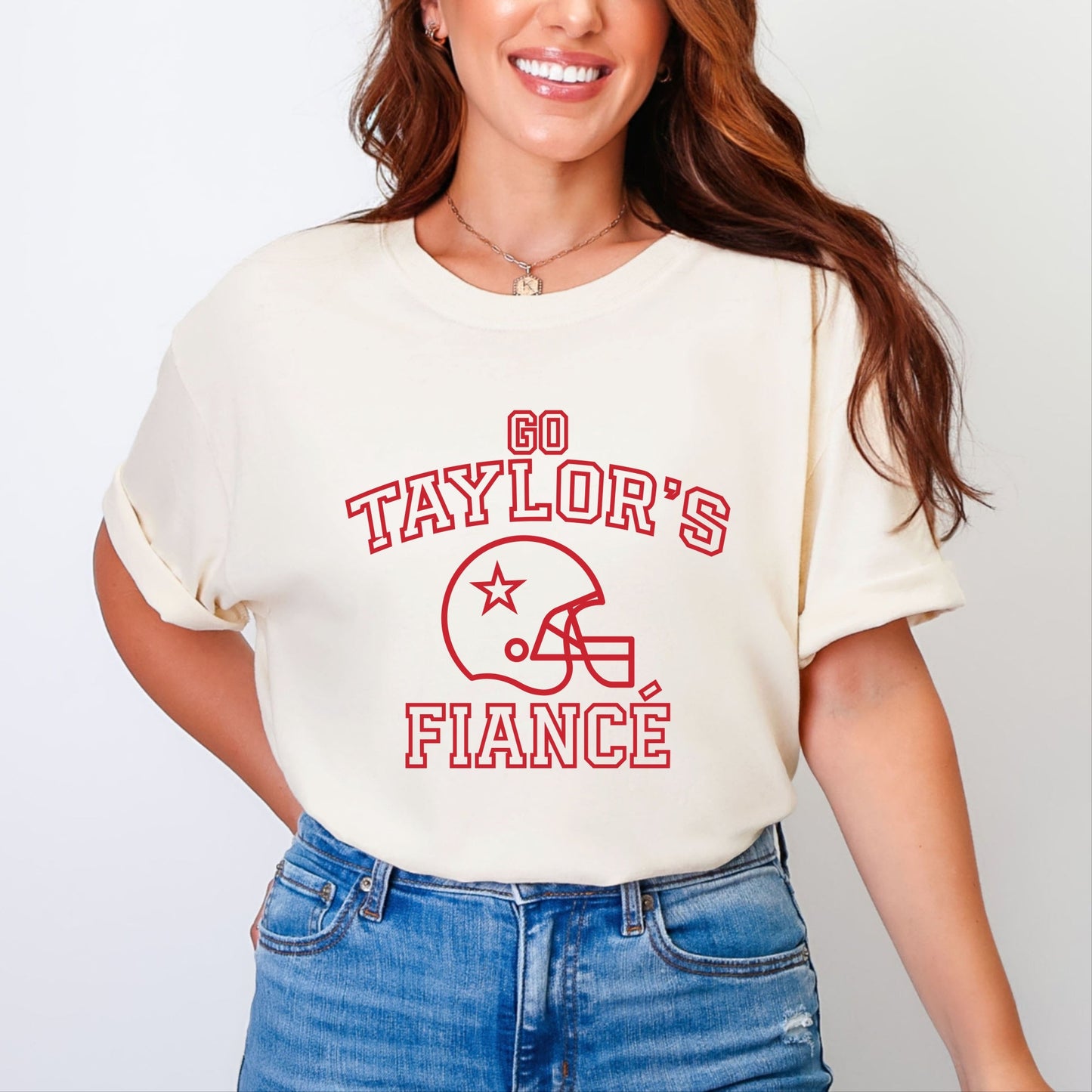 Go Taylor's Fiancé Varsity - Women's Garment Dyed Tee