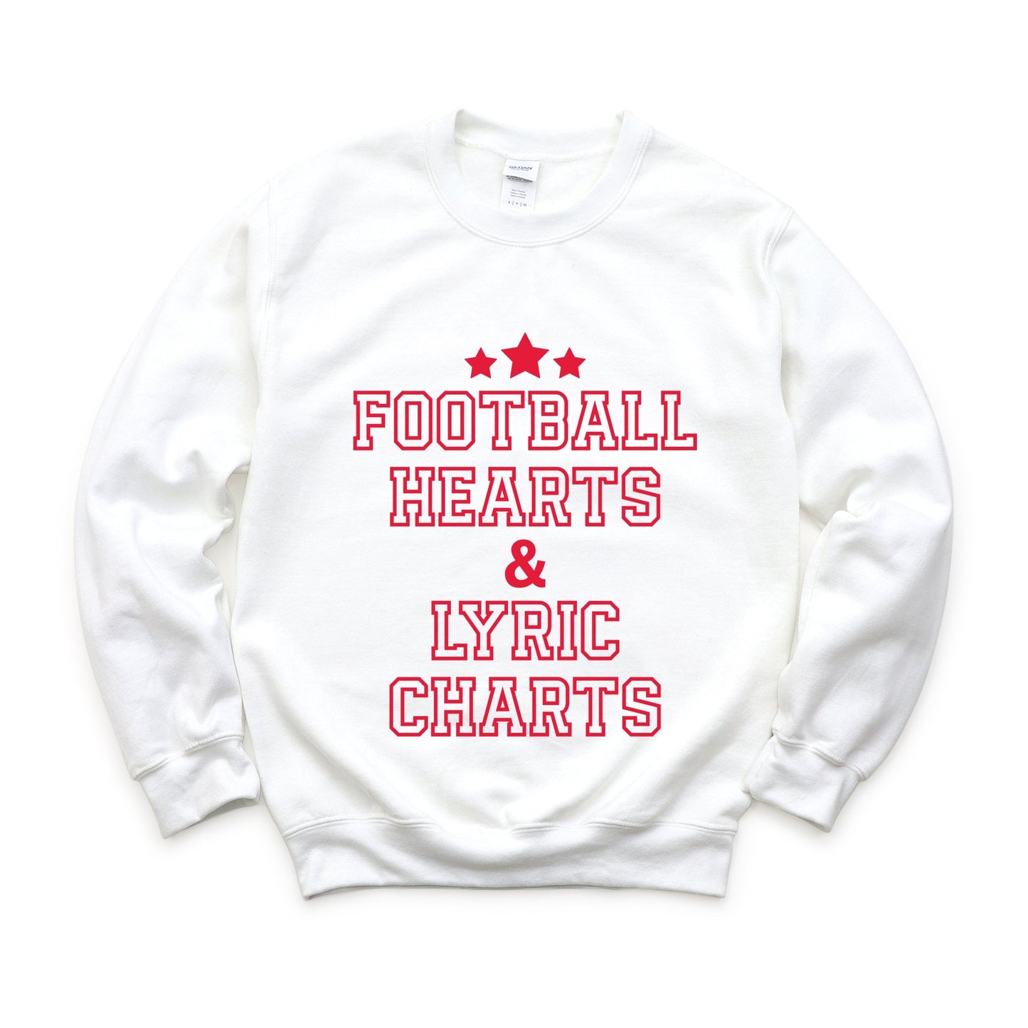 Football Hearts & Lyric Charts -  Womens Sweatshirt
