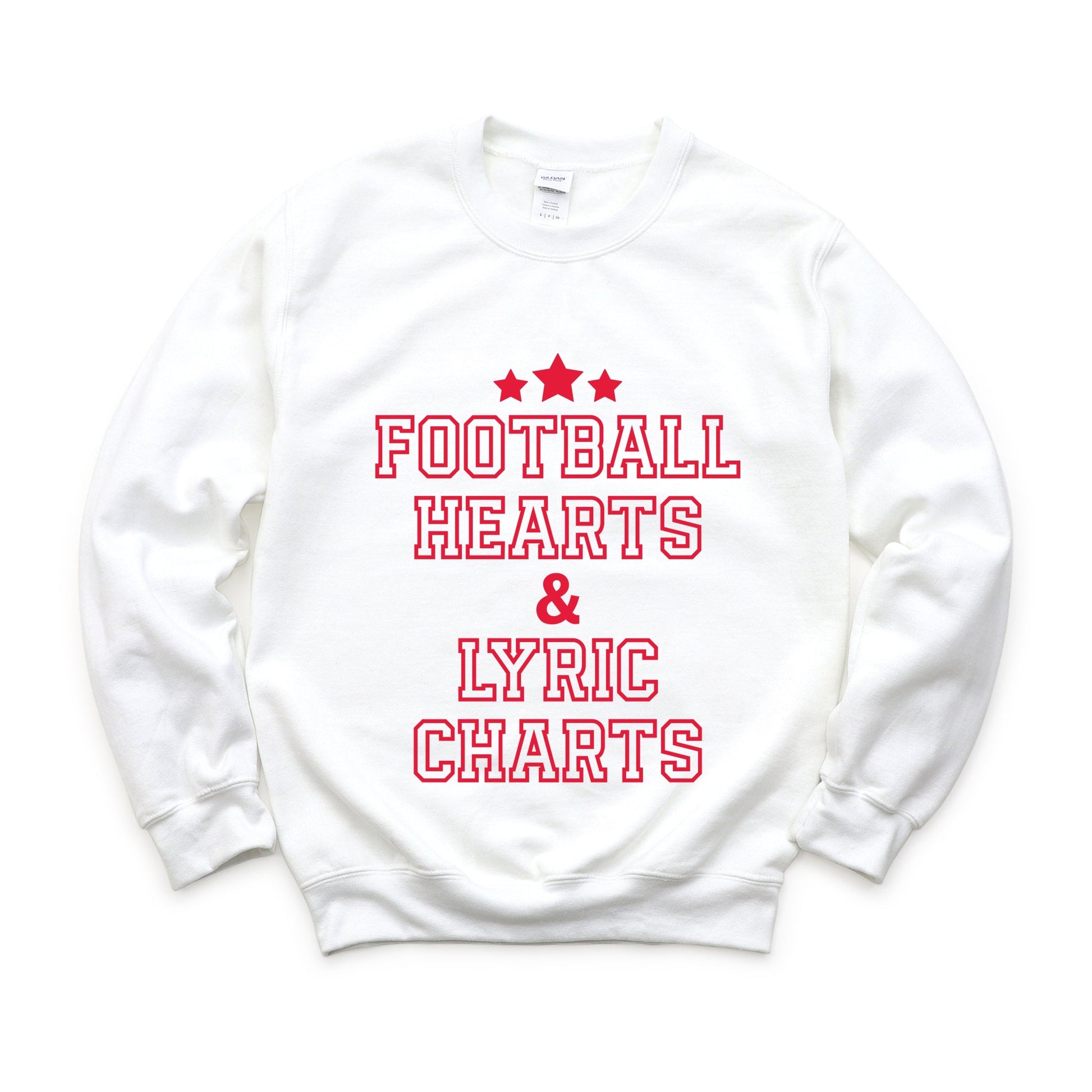 Football Hearts & Lyric Charts -  Womens Sweatshirt