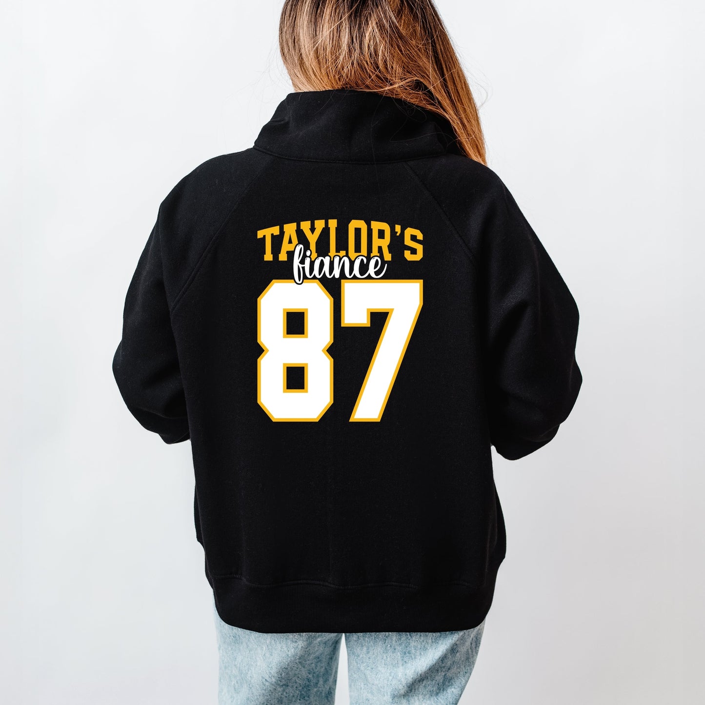 Taylor's Fiancé Number 87 Front And Back - Womens Quarter Zip Fleece